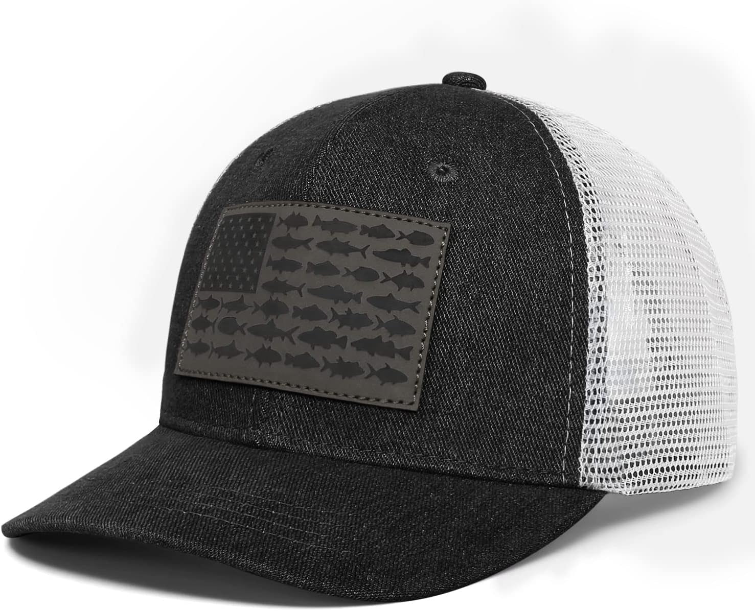 American Fish Flag Trucker Hats - Fishing Gifts for Men - Outdoor Snapback Fishing Hats Perfect for Camping and Daily Use
