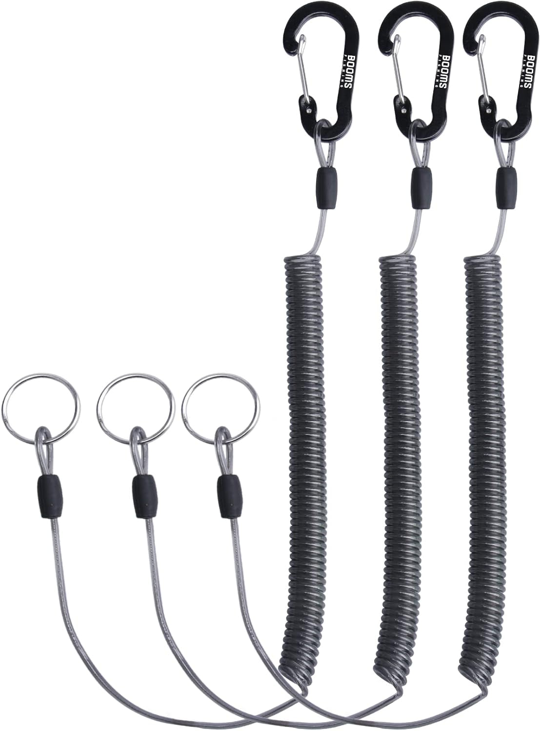 Booms Fishing T01 Coiled Lanyards for Fishing Rods and Fly Fishing Nets
