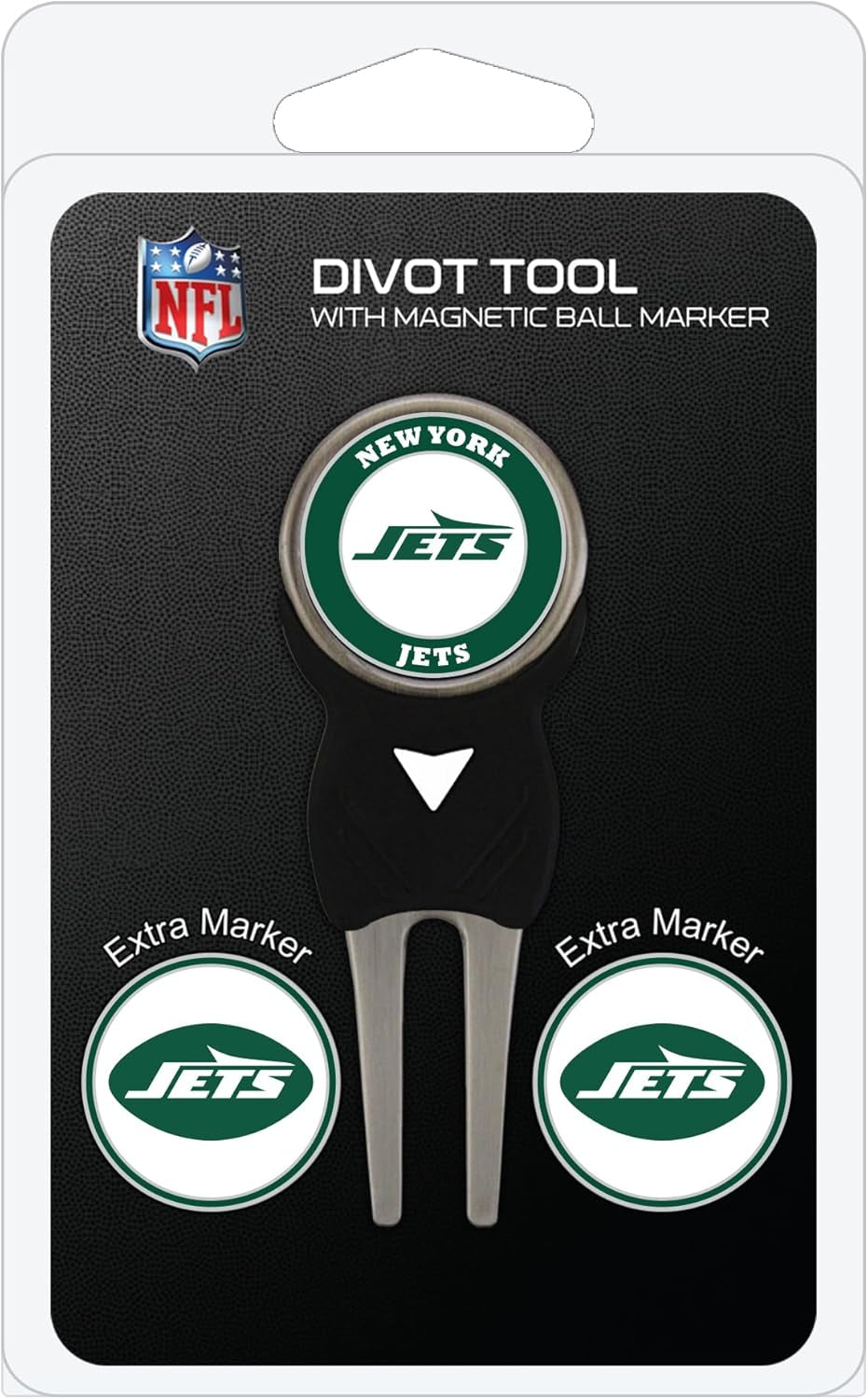 Team Golf NFL Divot Tool with 3 Golf Ball Markers Pack, Markers Are Removable Magnetic Double-Sided Enamel