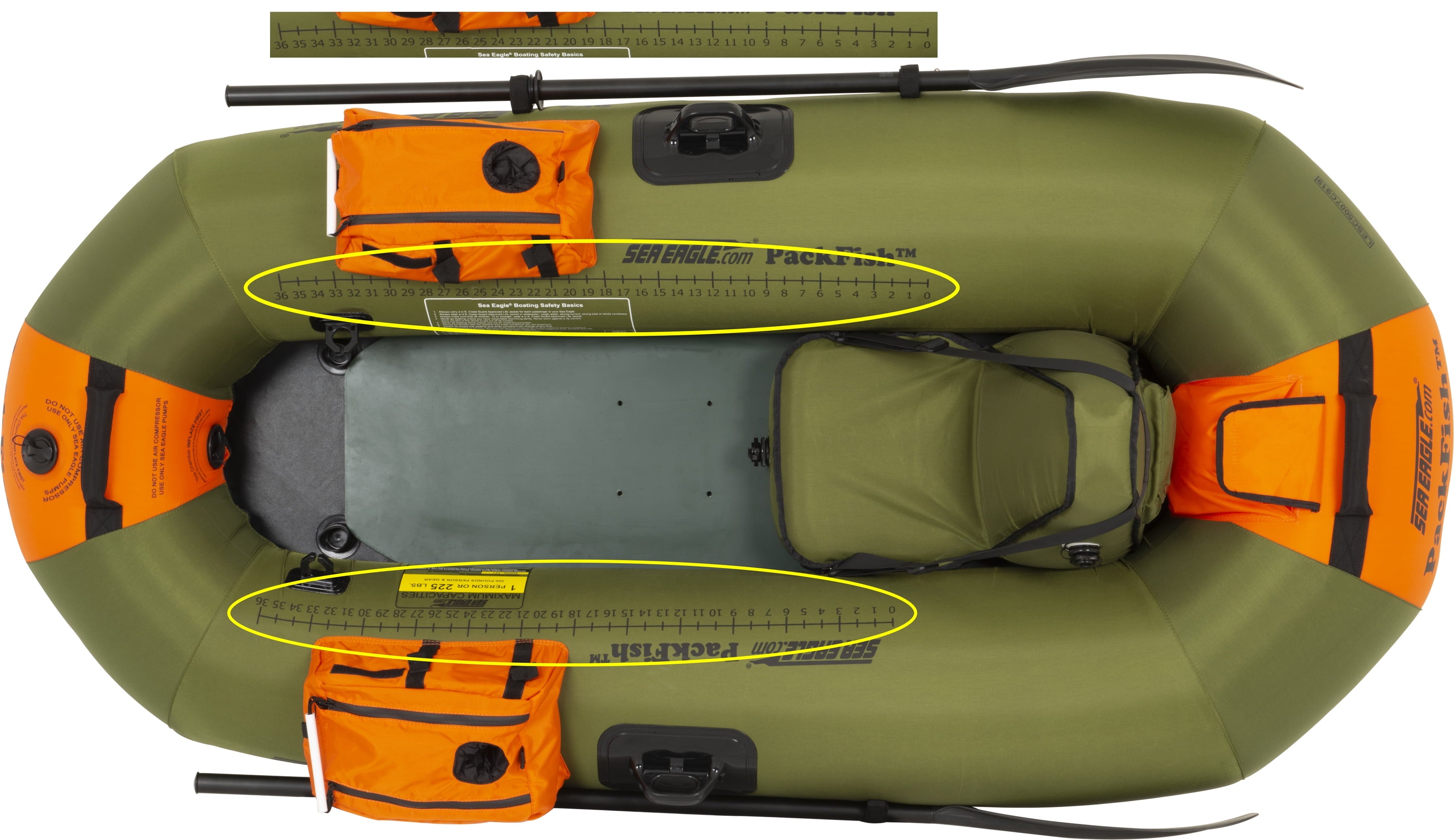 Packfish7 1-Person Inflatable Fishing Boat with Lightweight, Portable, Dry Enclosed Hull