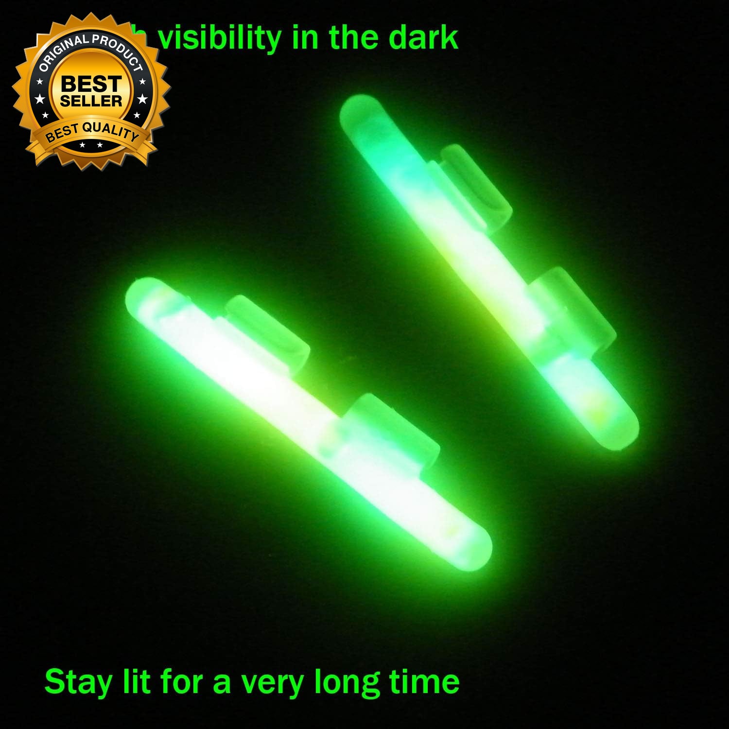 Clip-On Fishing Glow Sticks for Pole, Fishing Rod Tip Light Fishing Pole Light S