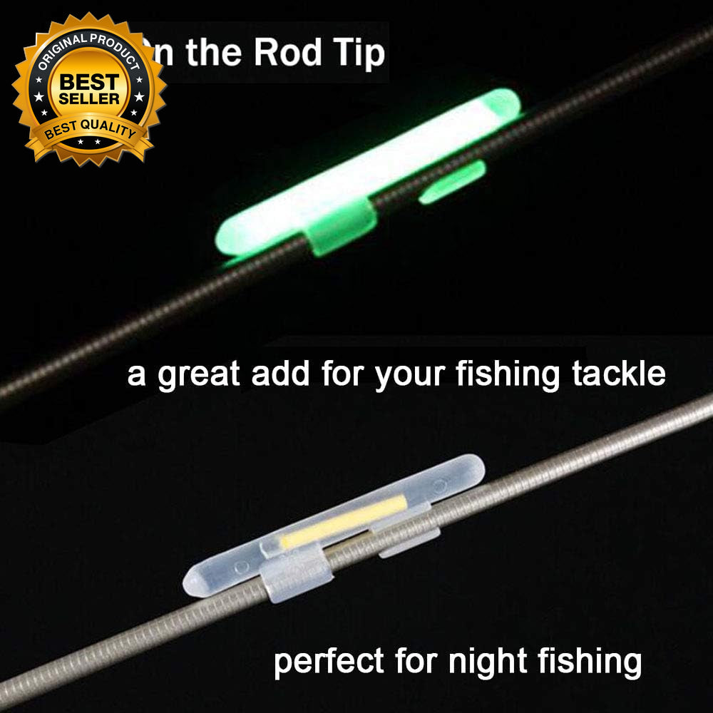 Clip-On Fishing Glow Sticks for Pole, Fishing Rod Tip Light Fishing Pole Light S