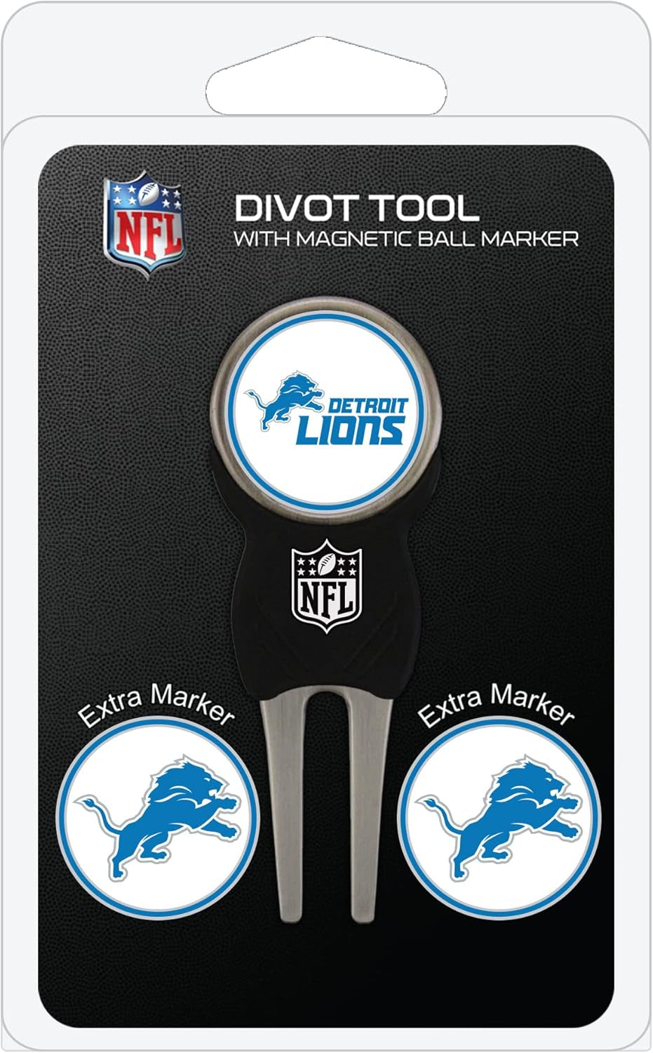 Team Golf NFL Divot Tool with 3 Golf Ball Markers Pack, Markers Are Removable Magnetic Double-Sided Enamel