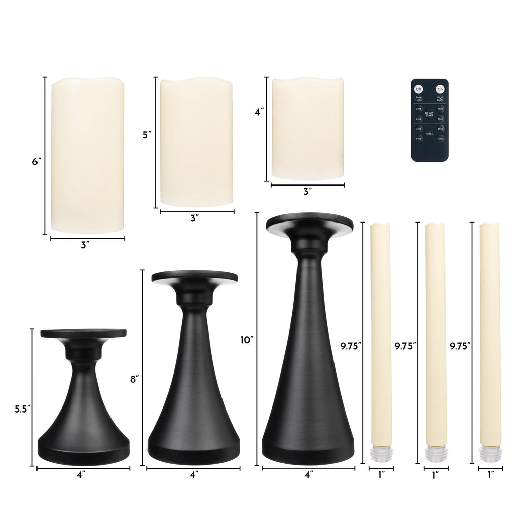 Elevate your space with our 9-Piece Fusion Tapers, Pillars, and Holders Set! ✨🕯️ #HomeDecor #CandleLovers