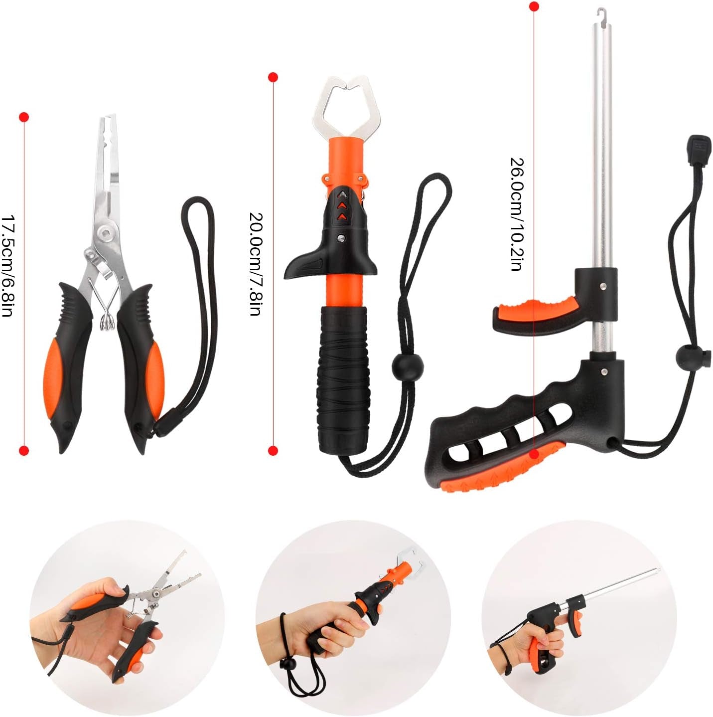 Mouhike Fishing Tool Kit Fishing Pliers, Fish Lip Gripper, Fishing Hook Remover, Handheld Digital Fishing Scale, Ice Fly Fish Pliers Fishing Gear Accessories Fishermen Gift (Battery Not Included)