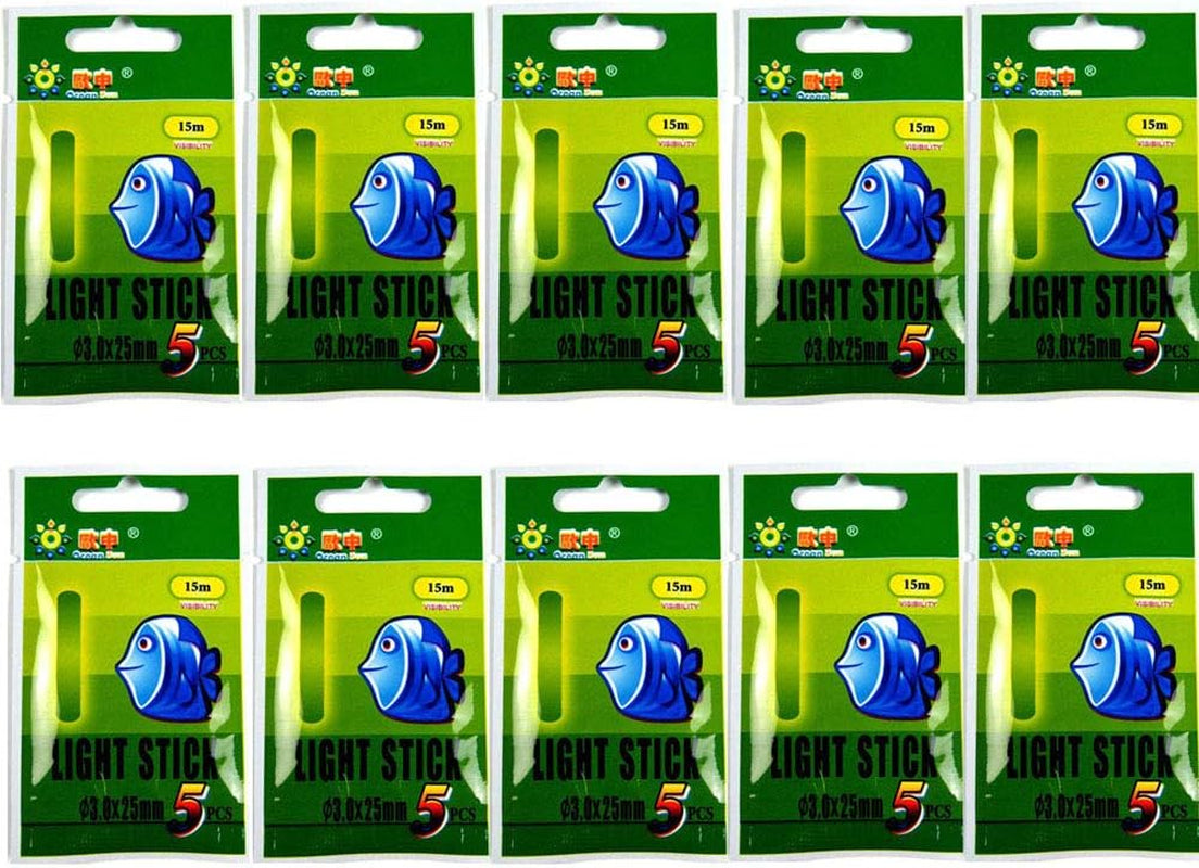 Qualyqualy Fishing Glow Sticks for Bobbers 1" 1.5" 2" 3" Fishing Bobber Lights, Fishing Rod Bell Alarm Lights, Bobber Glow Sticks Bulk Kit 10-250Pcs