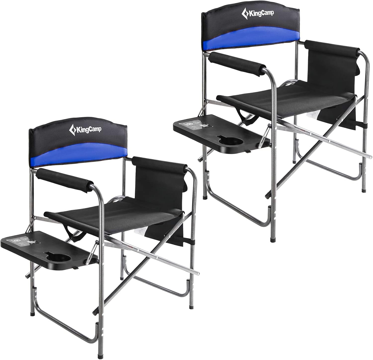 Kingcamp Heavy Duty Camping Director Chair, Folding with Side Table & Storage, Red