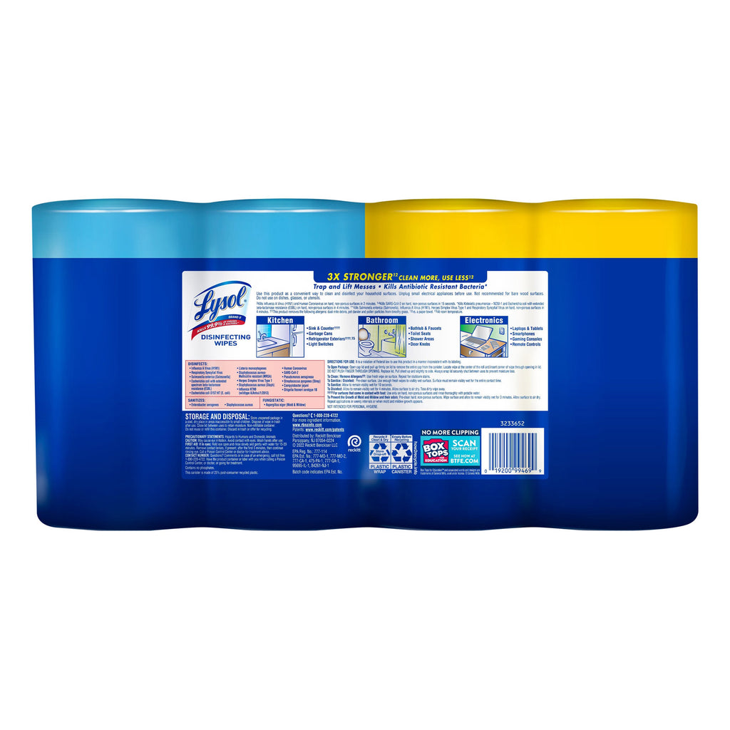 Lysol Disinfecting Wipes, Variety Pack, 95-Count, 4-Pack