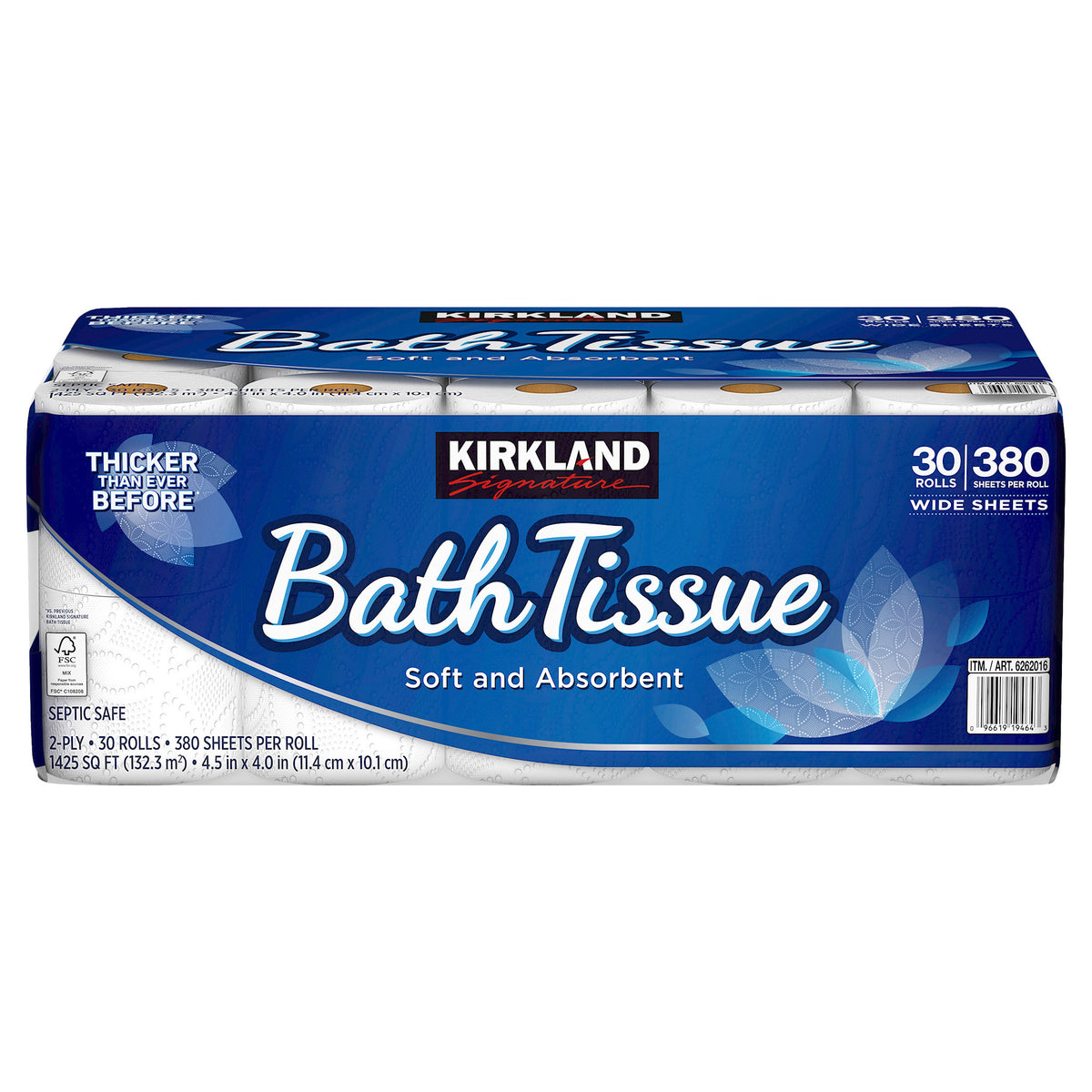 Kirkland Signature Bath Tissue, 2-Ply, 380 Sheets, 30 Rolls