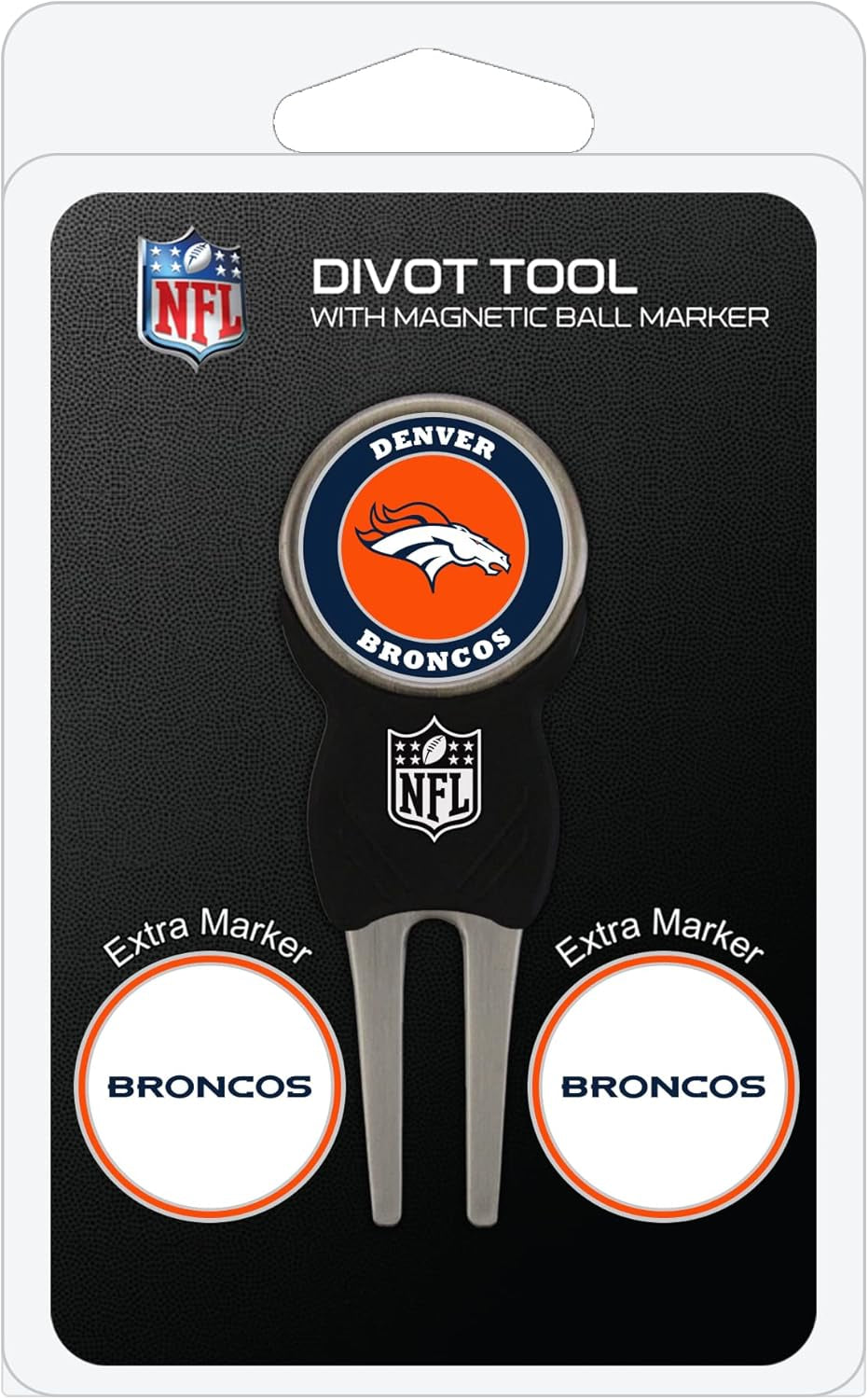 Team Golf NFL Divot Tool with 3 Golf Ball Markers Pack, Markers Are Removable Magnetic Double-Sided Enamel