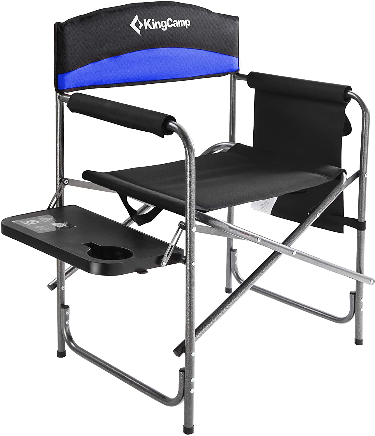 Kingcamp Heavy Duty Camping Director Chair, Folding with Side Table & Storage, Red