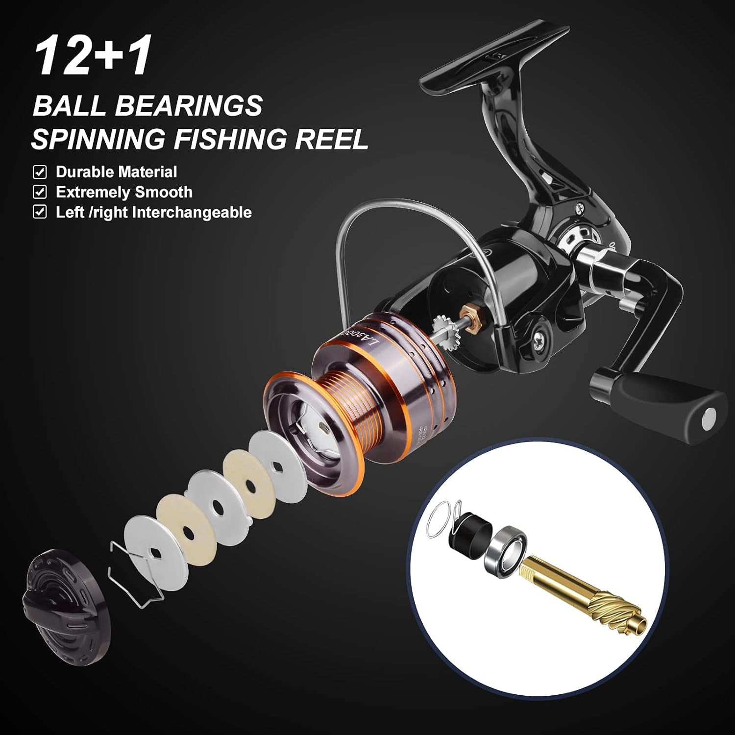 Shinepick Telescopic Fishing Rod and Reel Combo Set with Fishing Line, Fishing Pole with Stainless Steel Spinning Fishing Reel for Beginner Travel Saltwater Freshwater