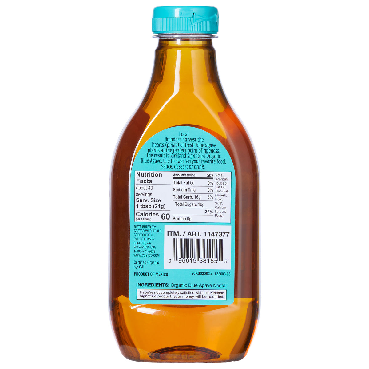 Kirkland Signature Organic Blue Agave, 36 Oz, 2-Count