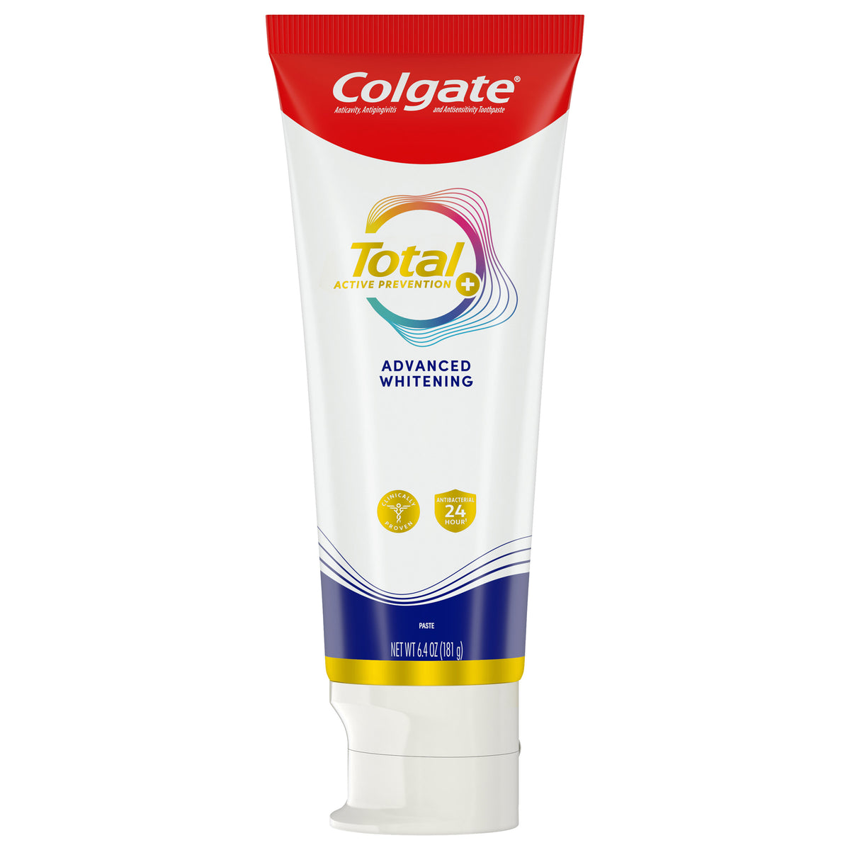 Colgate Total Active Prevention plus Advanced Whitening Toothpaste, 6.4 Oz, 5-Pack