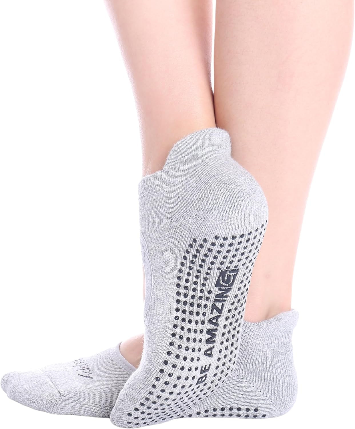 Non-Slip Socks Yoga Barre Pilates Hospital Maternity Sock W/Grips for Women Men