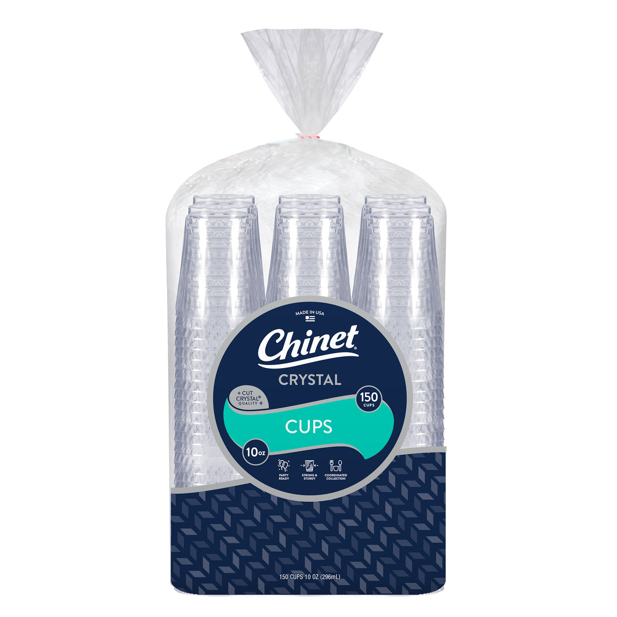 Chinet Crystal 10 Oz Plastic Cup, Clear, 150-Count