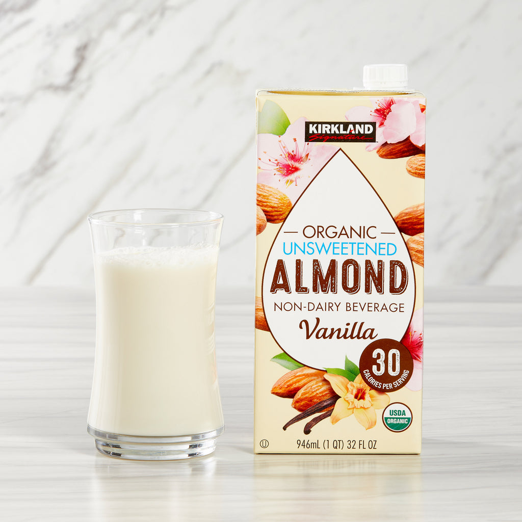 Kirkland Signature, Organic Almond Beverage, Vanilla, 32 Fl Oz, 6-Count