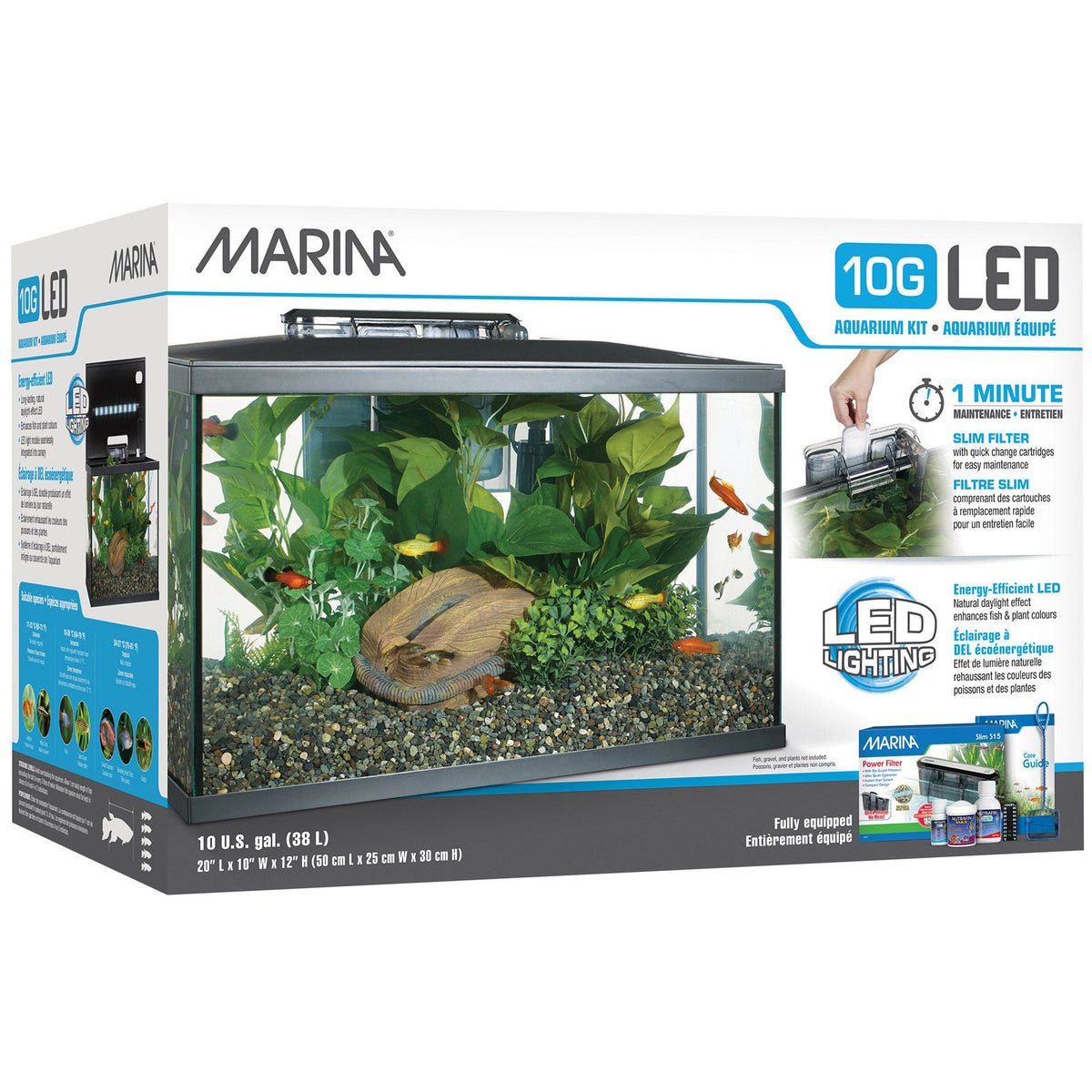 Light Up Your Underwater World with the Marina 10 Gallon LED Aquarium Kit! 🐠💡✨