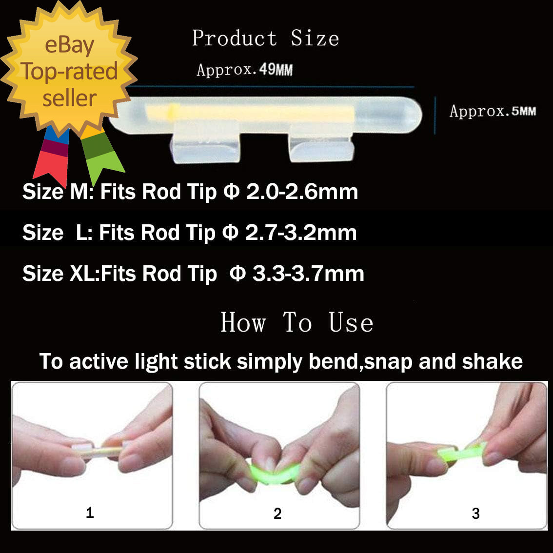 Clip-On Fishing Glow Sticks for Pole Fishing Rod Tip Light Fishing Pole Light St