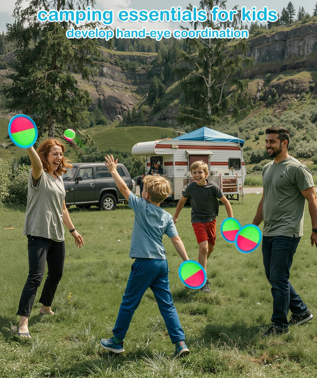 Toss and Catch Ball Set Beach Pool Toys for Kids Toddler Classic Outdoor Yard Camping Games Toys for 3 4 5 6 7 8 Year Old Boys Girls Birthday Gift