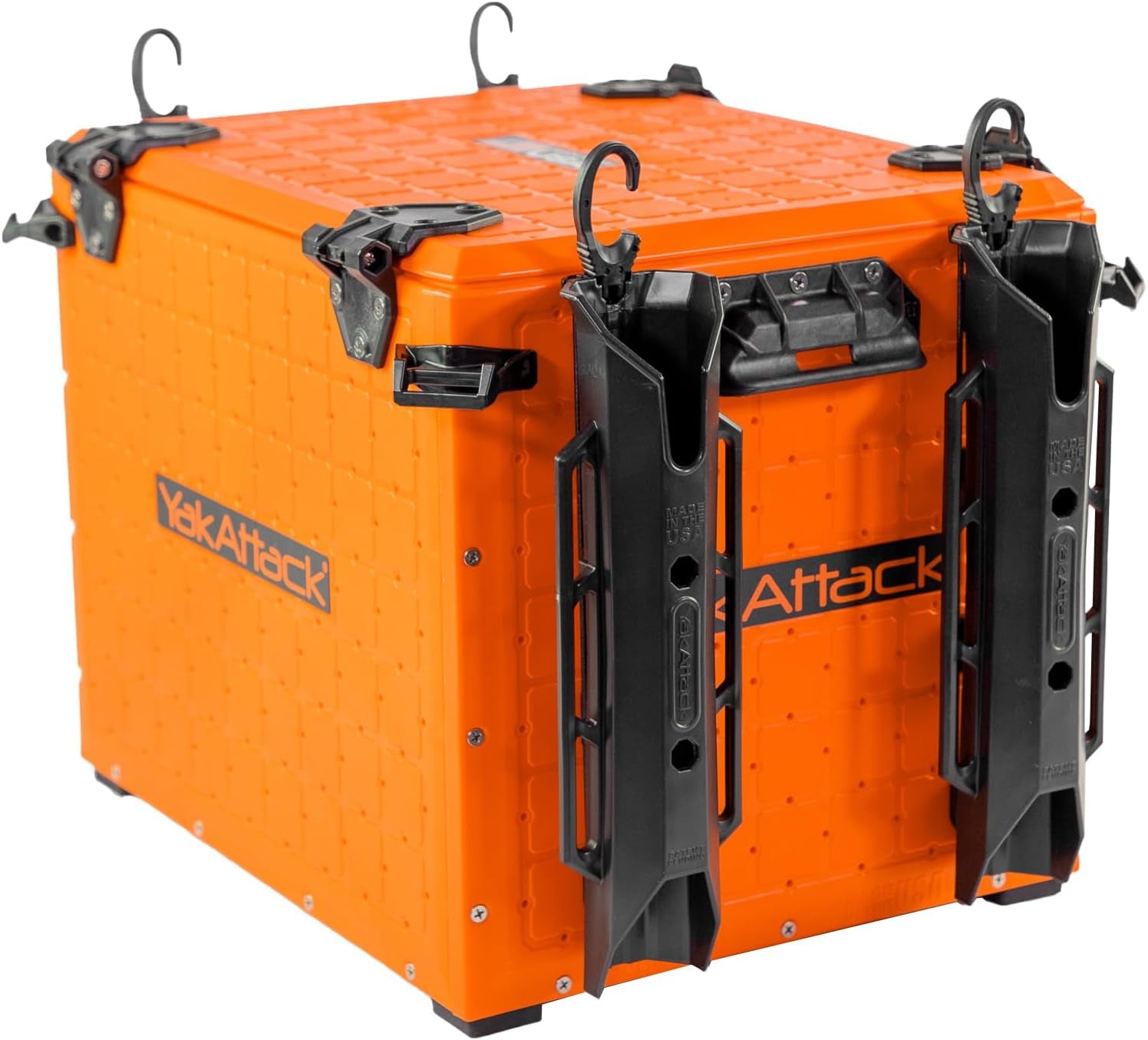 Yakattack Blackpak Pro 13" X 13" Fishing Crate with 3 Rod Holders - Battleship Grey | Compact Tackle Storage Box & Gear Organizer for Kayaks | Lightweight, Durable & Customizable Marine Accessory