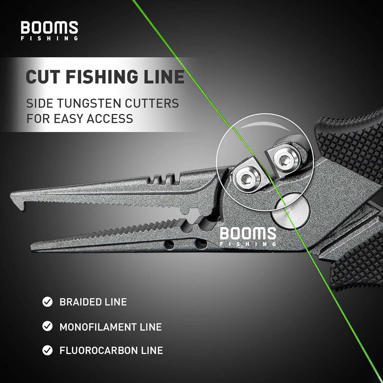 Booms Fishing F07 Pliers Hook Remover, Split Ring Pliers Stainless Steel, Saltwater Tools with Lanyard and Sheath, Gift for Men