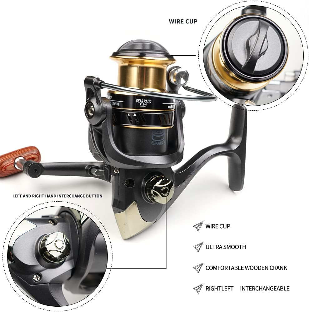 Flygong Fishing Rod Spinning Reel Combo Set Comfortable Grip Long Cast Glass Telescopic Fishing Pole Freshwater Saltwater Fishing Tools