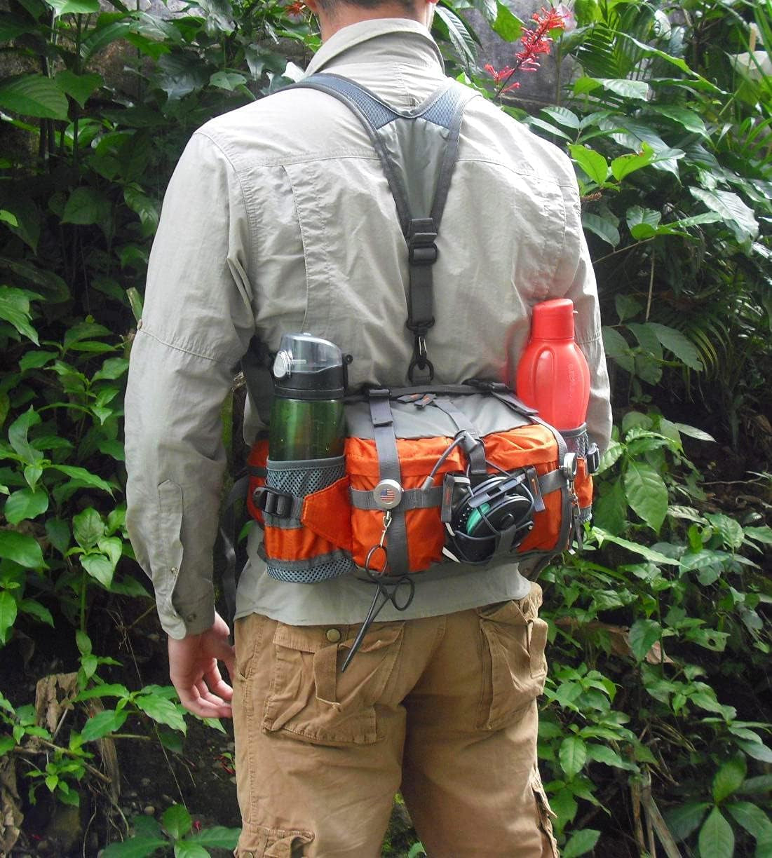 VISCNE Outdoor Fanny Pack Hiking Fishing Waist Bag 2 Water Bottle Holder Lumbar Pack