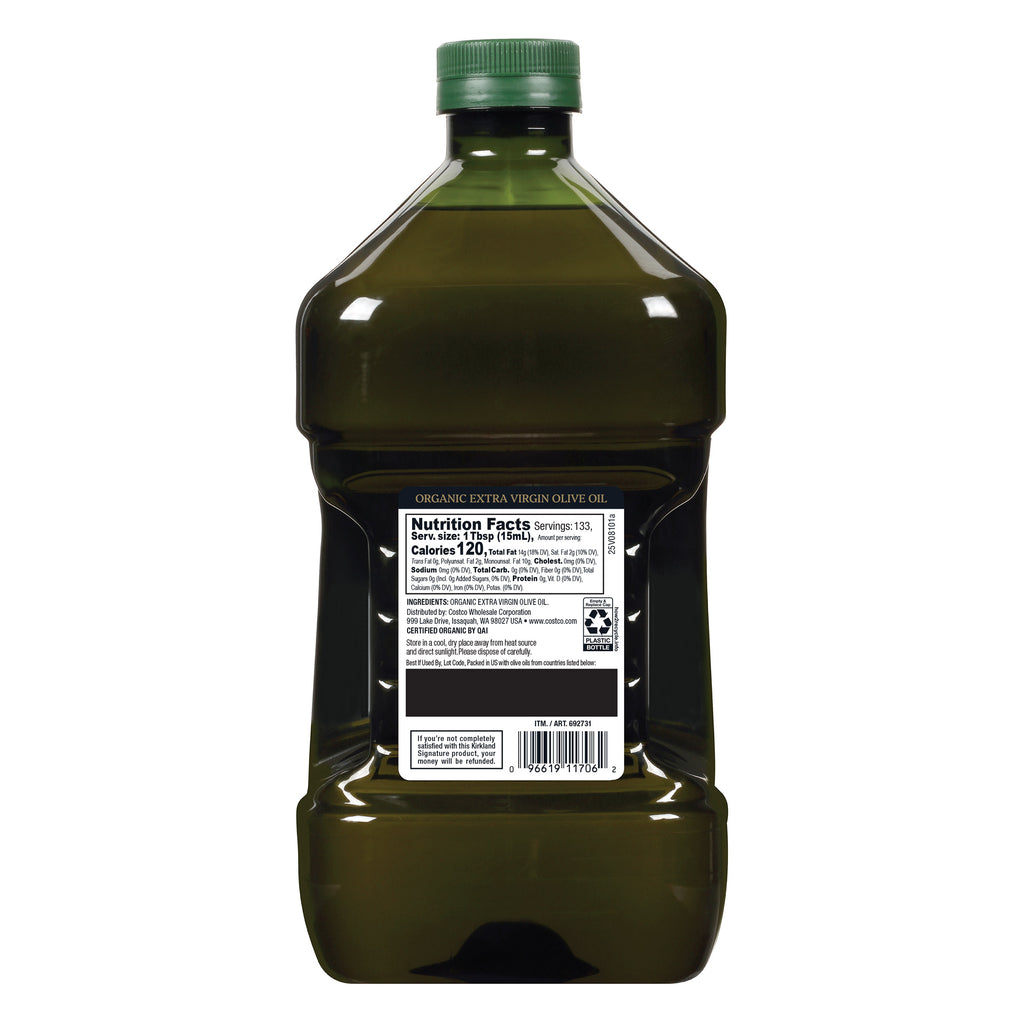 Kirkland Signature, Organic Extra Virgin Olive Oil, 2 L