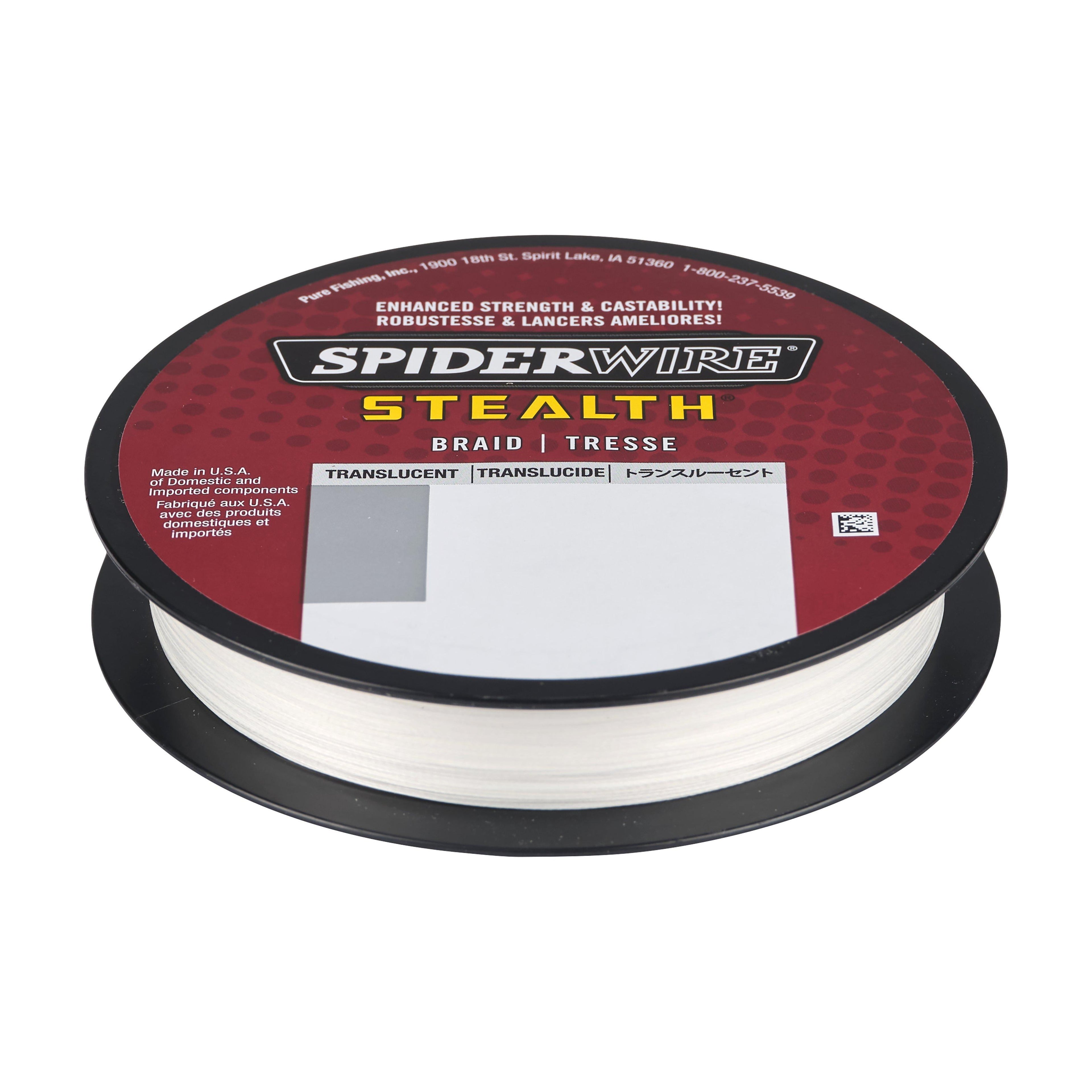 Stealth® Translucent Braid Fishing Line, Translucent, 8 Lb Test Strength, 125 Yd