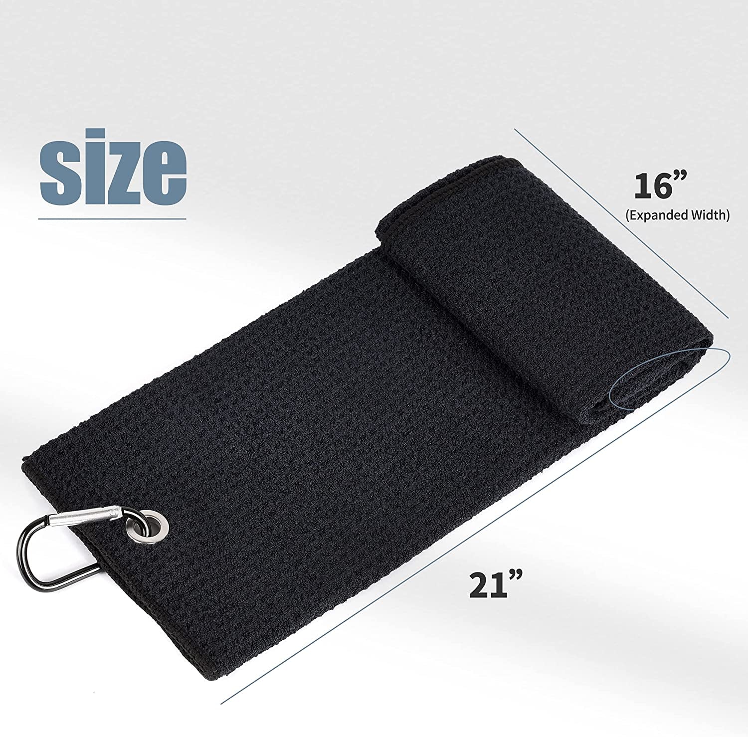 Mile High Life Microfiber Golf Towel with Waffle Pattern | Retractable Club Groove Cleaner Oversize Brush | Foldable Divot Tool with Magnetic Ball Marker | Golf Accessories for Men