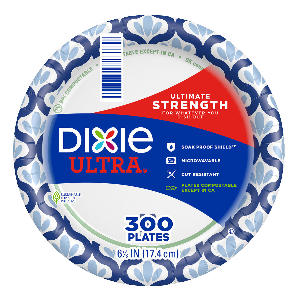 Dixie Ultra 6-7/8" Paper Plate, 300-Count
