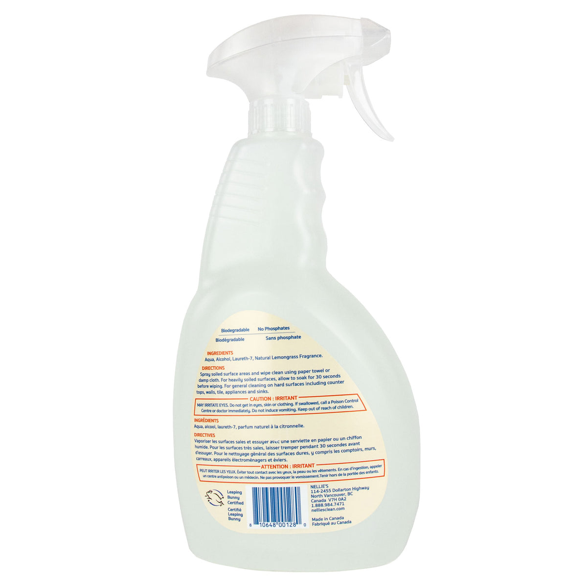 Nellie'S All-Purpose Cleaner, Lemongrass, 24 Fl Oz, 4-Count