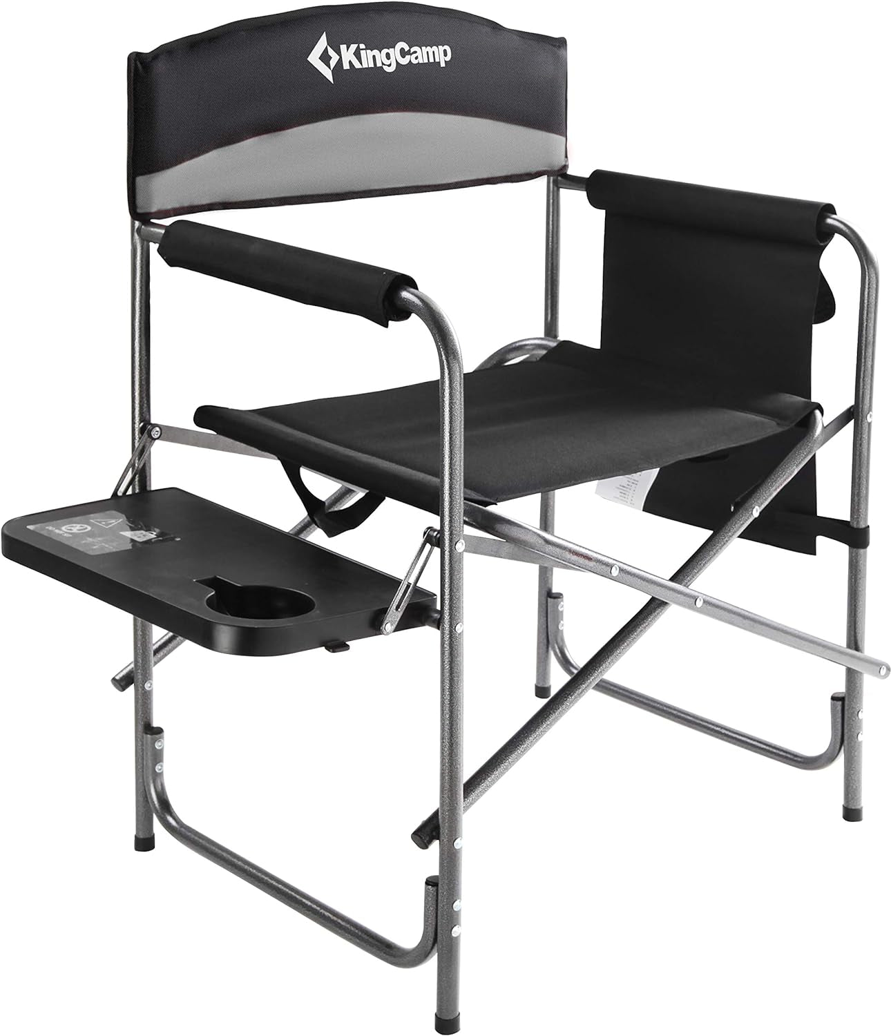 Kingcamp Heavy Duty Camping Director Chair, Folding with Side Table & Storage, Red