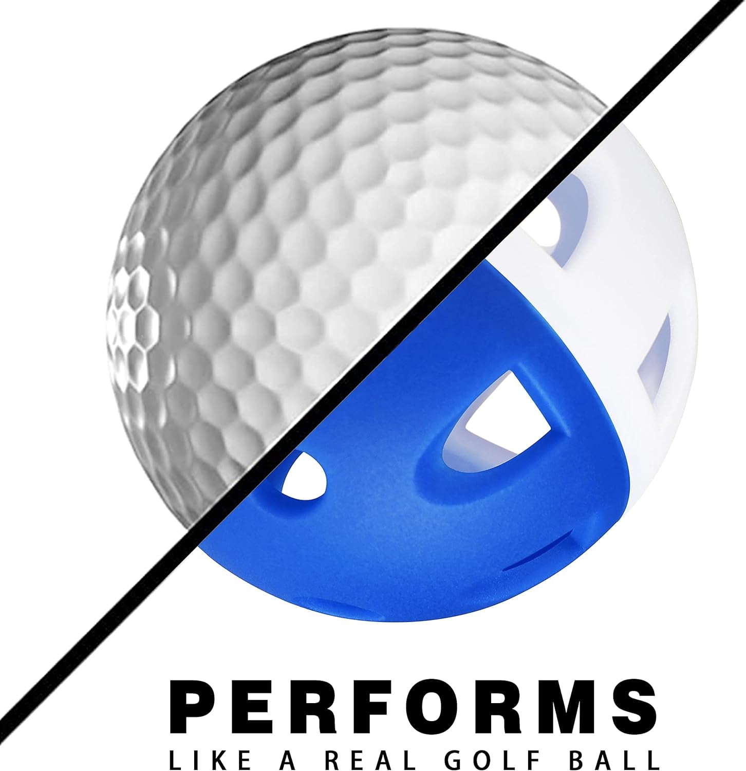CHAMPKEY Limited Flight Practice Golf Balls | True Hitting Feeling and Side Spin Golf Training Balls