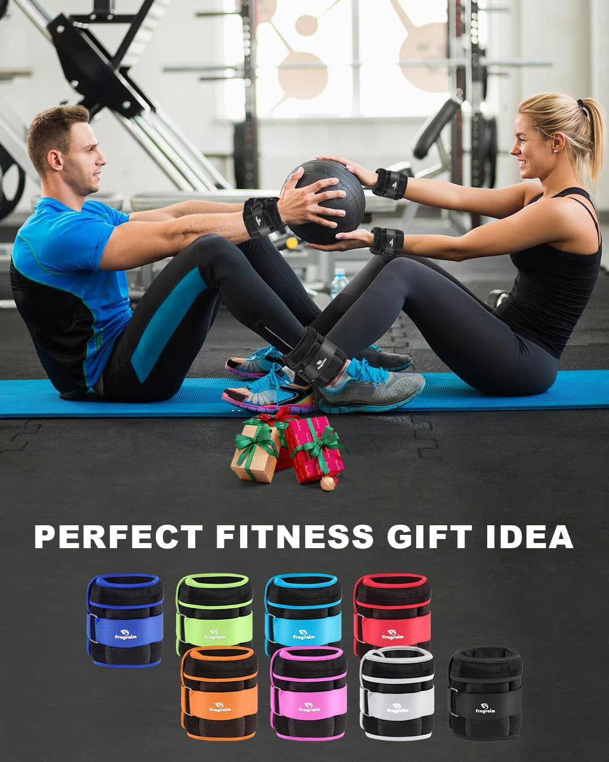 Fragraim Adjustable Ankle Weights 1-3/4/5/6/8/10/12/15/20 LBS Pair with Removable Weight for Jogging, Gymnastics, Aerobics, Physical Therapy