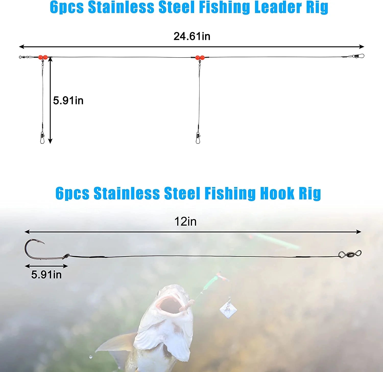 Surf Fishing Tackle Kit with Fishing Hooks Swivels