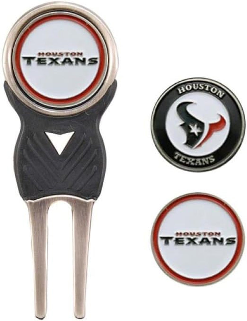 Team Golf NFL Divot Tool with 3 Golf Ball Markers Pack, Markers Are Removable Magnetic Double-Sided Enamel