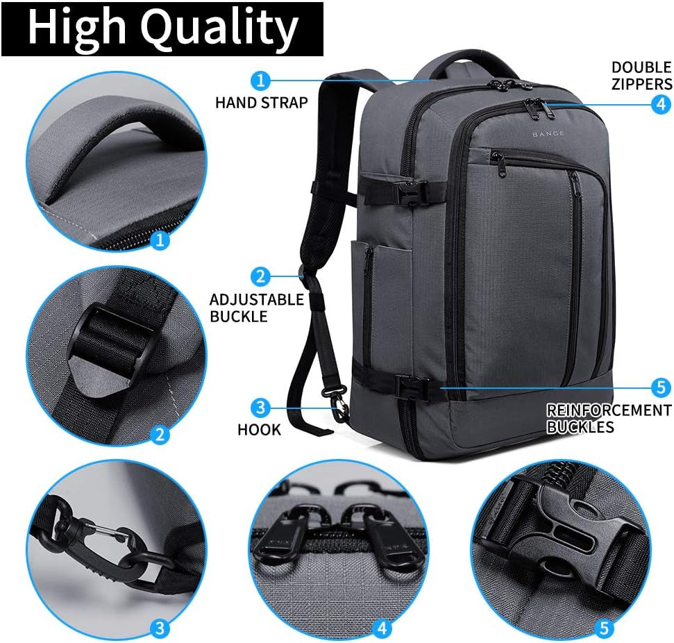 BANGE Mens Business Backpack for Work, Computer Backpacks Fits for 17.3 Inch Notebook,Convertible Weekend Backpack Briefcase for Traveling