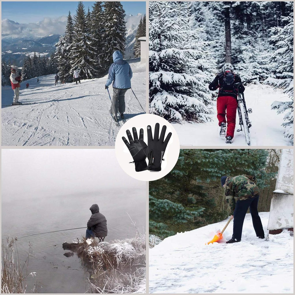 Winter Fishing Gloves for Men Women, Windproof, Water Repellent, Anti-Slip Workout Gloves, Touchscreen Cold Weather Driving Gloves for Motorcycle, Running, Cycling, Skiing, Hunting