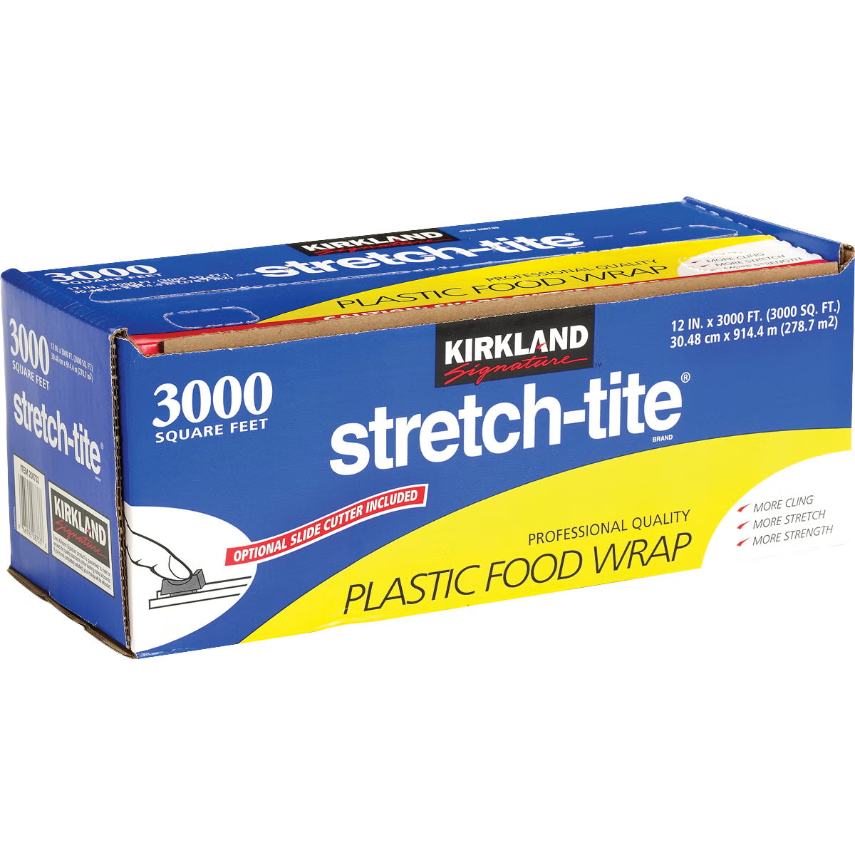 Kirkland Signature Stretch-Tite Plastic Food Wrap, 12 in X 3,000 Ft