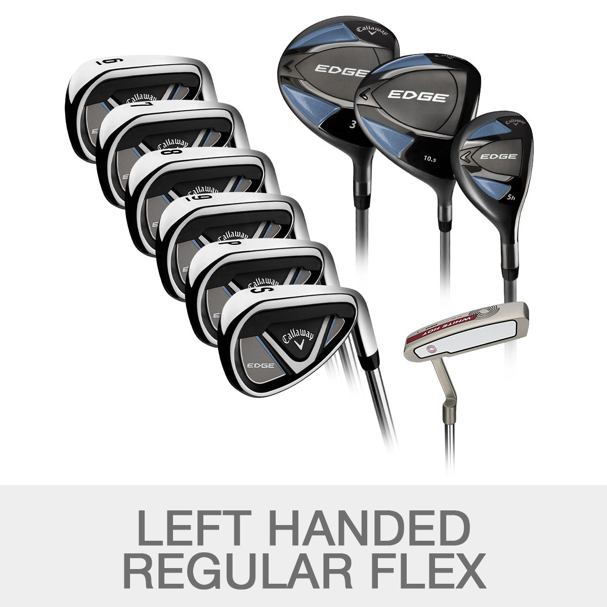 Callaway Edge Regular Flex 10-Piece Golf Club Set, Left Handed
