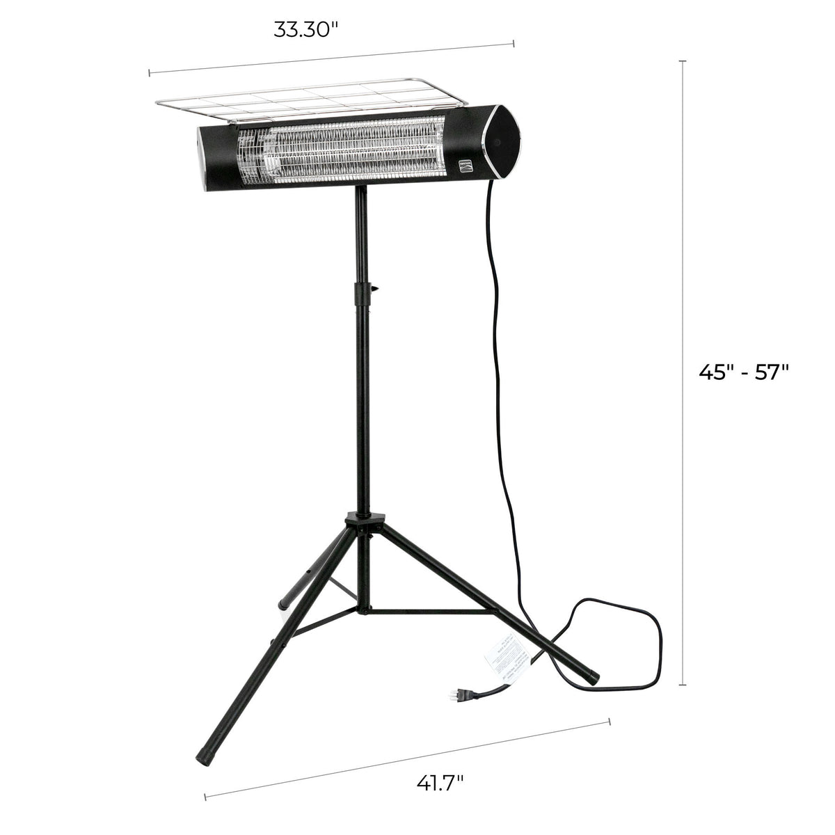 Kenmore Infrared Electric 1500W Carbon Portable Patio Heater with Tripod and Remote