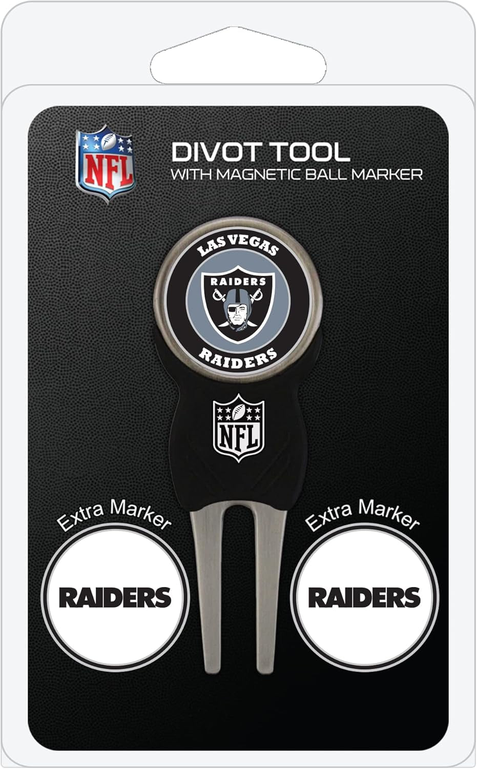 Team Golf NFL Divot Tool with 3 Golf Ball Markers Pack, Markers Are Removable Magnetic Double-Sided Enamel