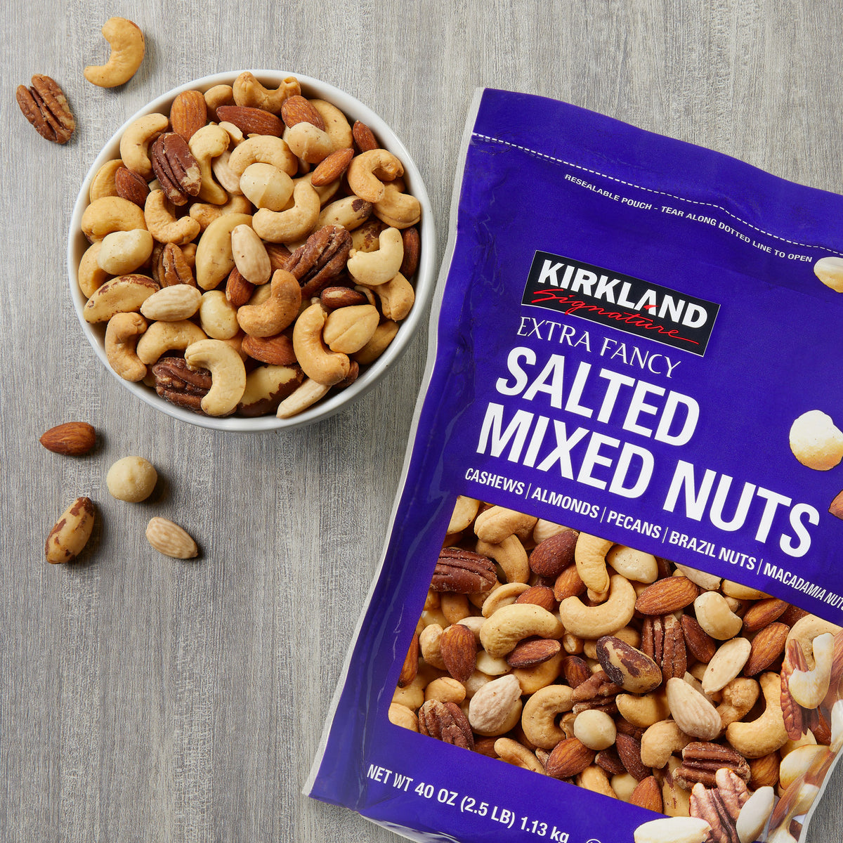 Kirkland Signature Extra Fancy Mixed Nuts, Salted, 2.5 Lbs