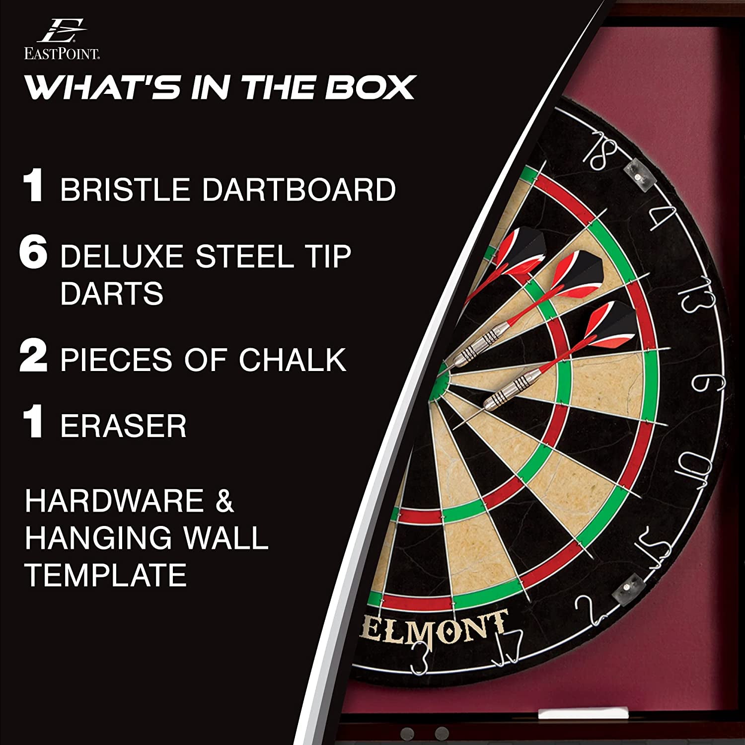 Eastpoint Sports Bristle Dartboard and Cabinet Sets- Features Easy Assembly - Complete with All Accessories