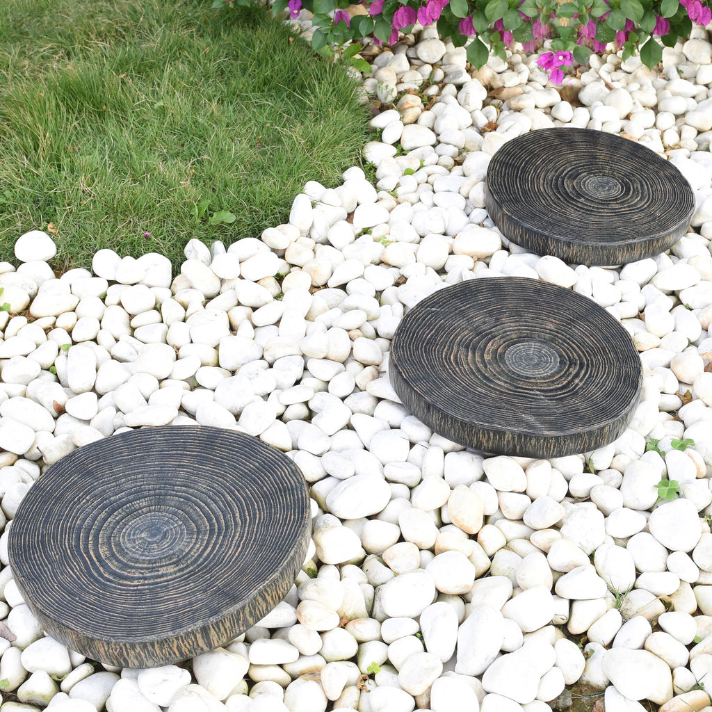 Stone Composite Stepping Stones, 3-Pack