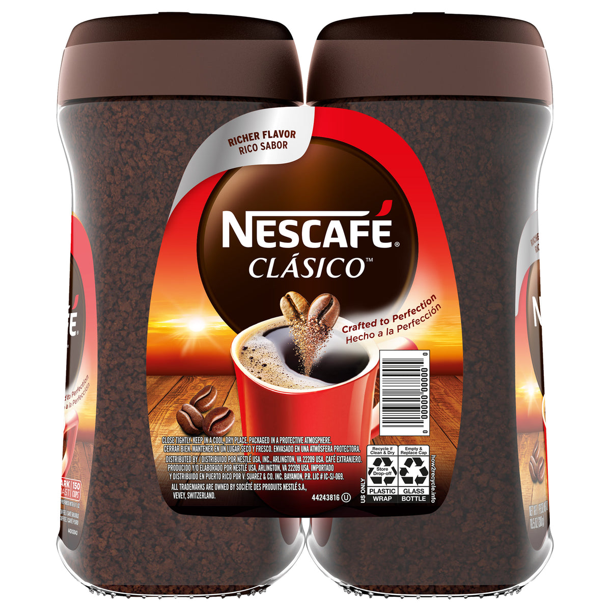 NESCAFE CLASICO Instant Coffee, Dark Roast, 10.5 Oz, 2-Count