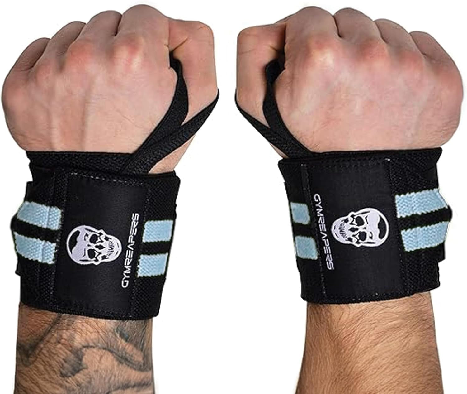 Gymreapers Weightlifting Wrist Wraps (IPF Approved) 18" Professional Quality Wrist Support with Heavy Duty Thumb Loop - Best Wrap for Powerlifting Competition, Strength Training, Bodybuilding