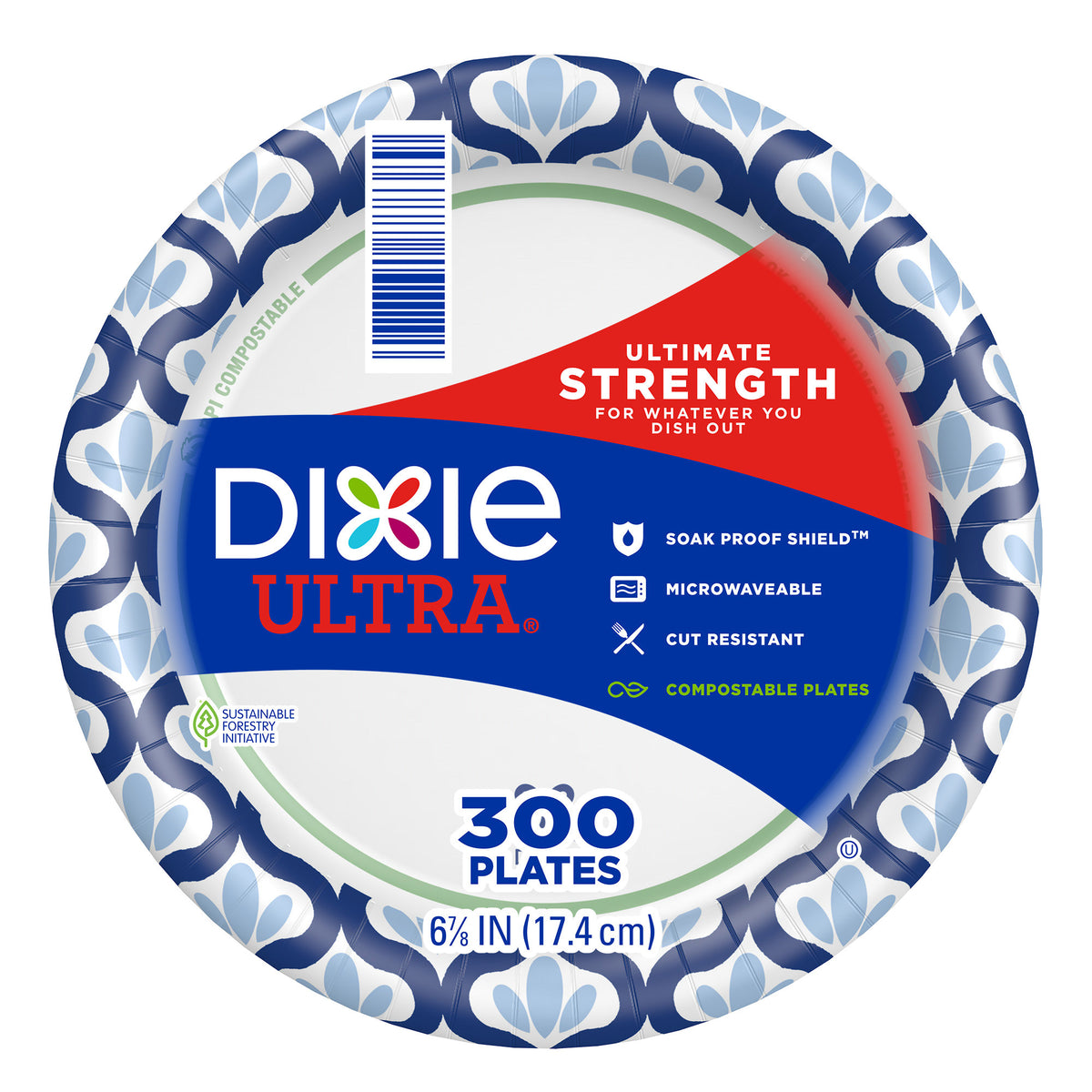 Dixie Ultra 6-7/8" Paper Plate, 300-Count